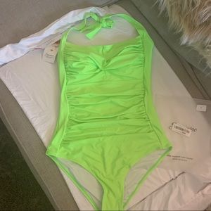 Neon green bathing suit